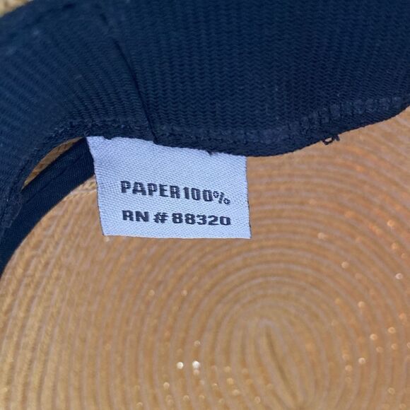 New C C Creation Floppy Paper Straw Hat Embroidered Hello Sunshine - Picture 4 of 6